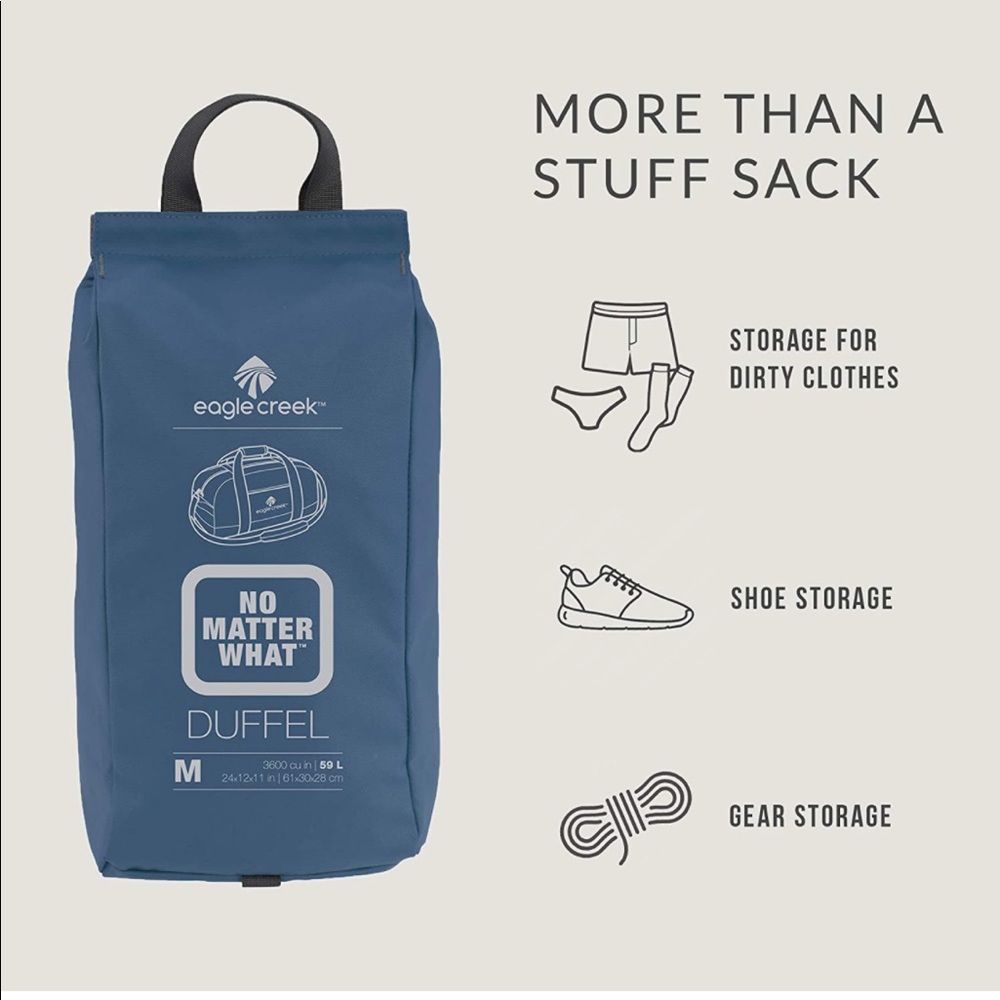 Eagle Creek No Matter What Duffel Bag Slate Blue 110 L Large 30”x15”x14”